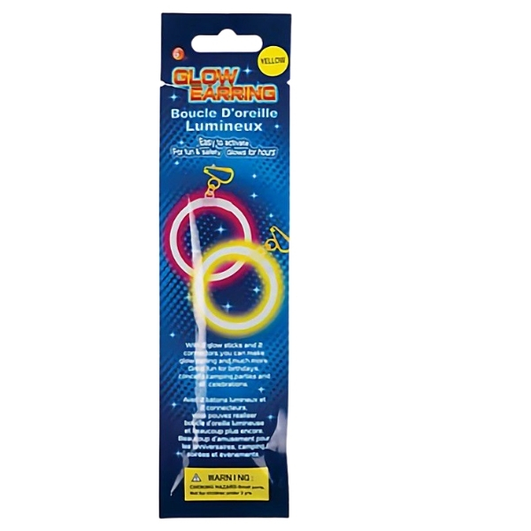 SourceDirect – Glow Stick Earrings Hoops – Yellow