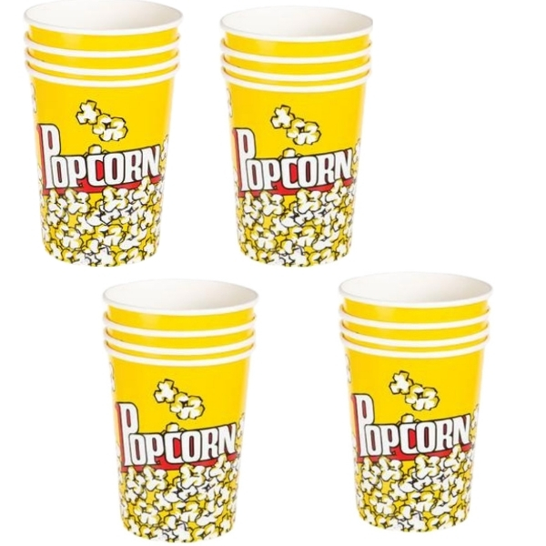 SourceDirect – Paper Popcorn Buckets – Yellow (945ml) – Bulk Pack of 16