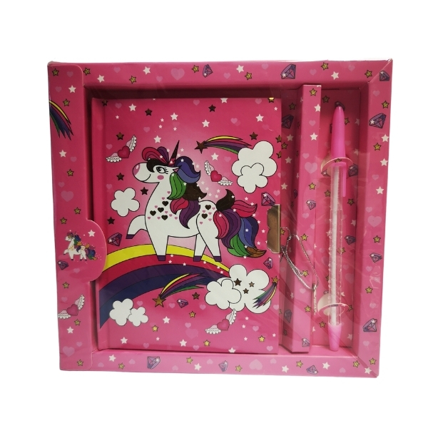 Notebook / Diary Set including Pen – Unicorn (Light Pink)