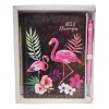 Notebook / Diary with Lock and Pen (13.5cm x 18cm) – Flamingo Notebook / Diary with Lock and Pen (13.5cm x 18cm) – Flamingo