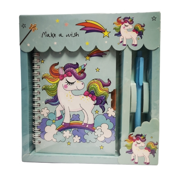 Unicorn Secret Lockable Notebook & Pen Set (Make a Wish)