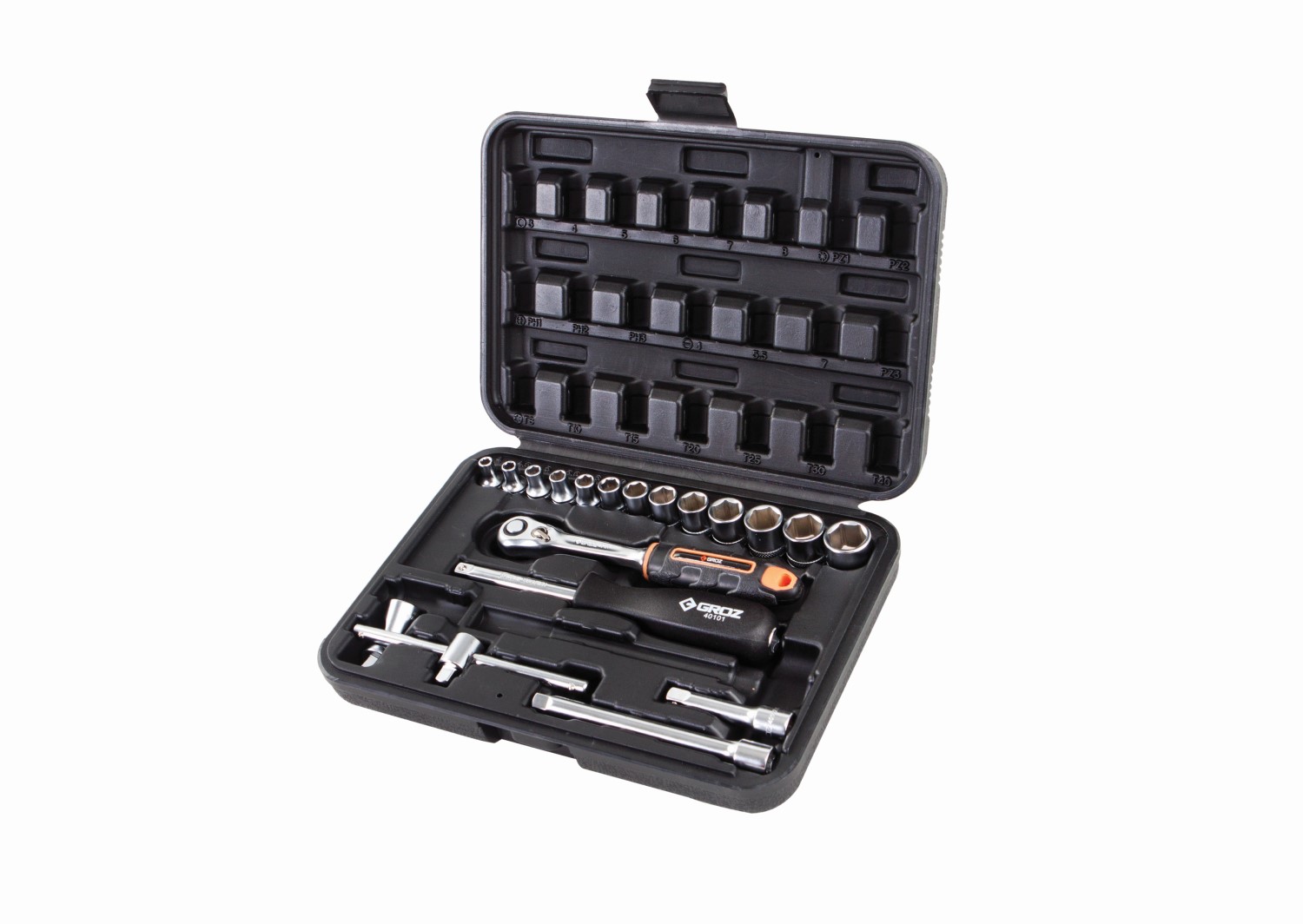 Groz 19 Piece Socket Set- 1/4 Inch Dr