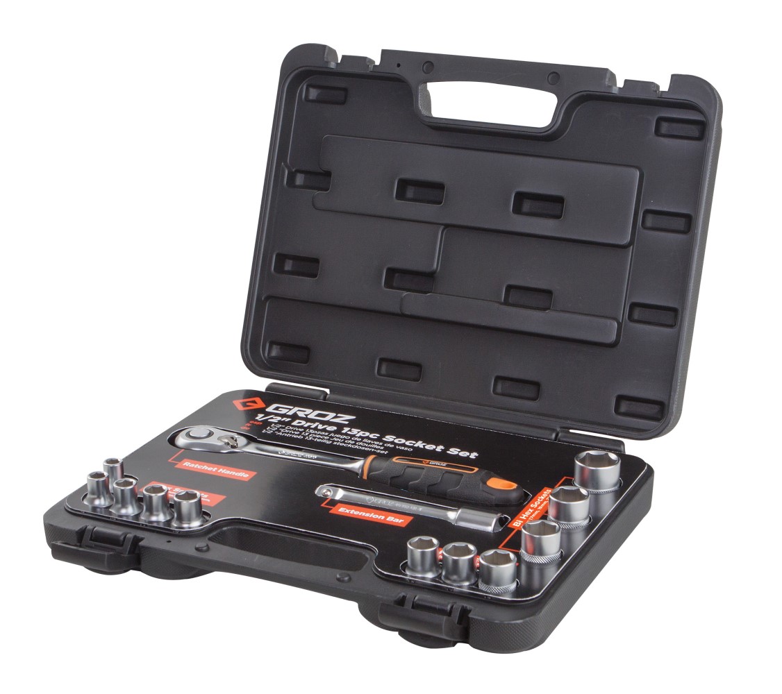 Groz 13 Piece Socket Set- 1/2 Inch Dr.
