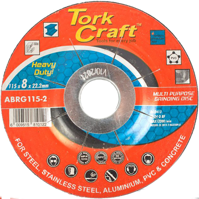 Grinding Disc Multi-Purpose 115 X 8.0 X 22.2Mm Steel, Stainless Steel, Concret