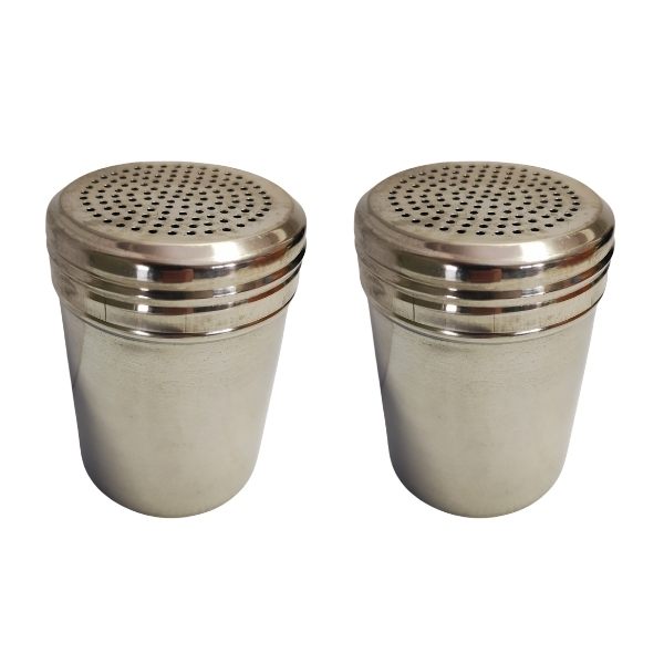 Stainless Steel Shakers – 7cm x 9cm – Bulk Pack of 2 Shakers