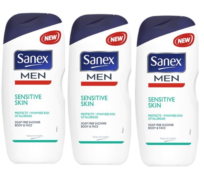 Sanex Men – Dermo Sensitive Skin 3-in-1 Shower Gel – 500ml (Pack of 3)