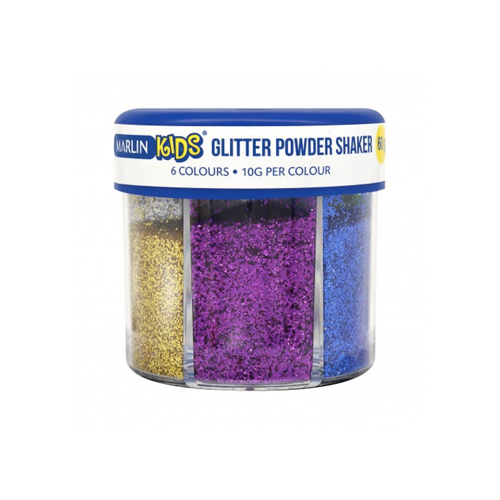 Marlin Kids Glitter Powder Shaker 6 Colours 10G Per Colour