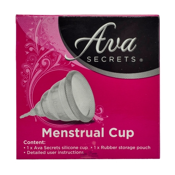 Ava Secrets – Silicone Menstrual Cup Including Storage Pouch and Instructions