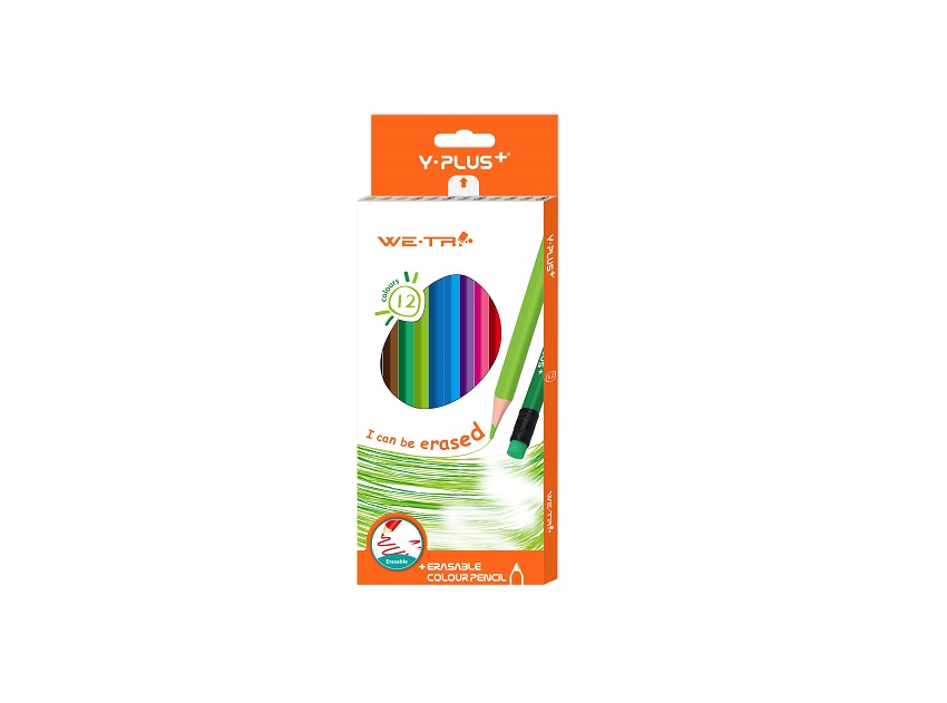 Y-Plus We-Tri Erasable Colour Pencils 12`s