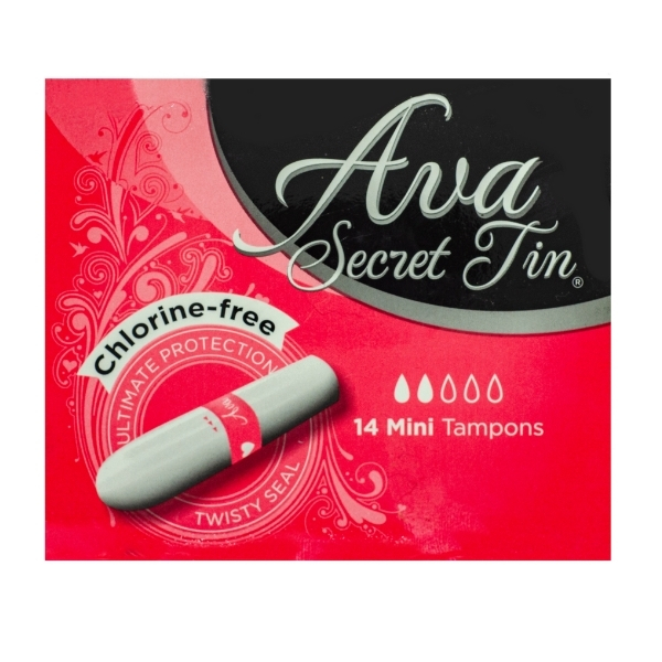 Ava Secrets – Tampons Mini (14’s) including Tin for easy storage & travel