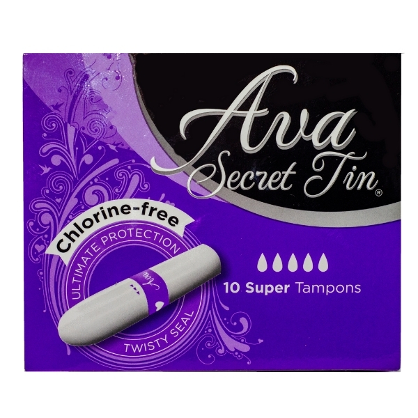 Ava Secrets – Tampons Super (10’s) including Tin for easy storage & travel