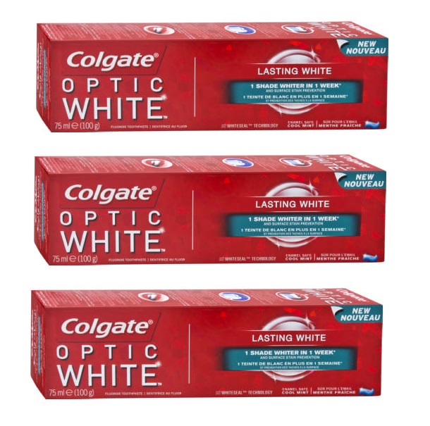 Colgate – Optic White Lasting White Toothpaste – (3 x 75ml)
