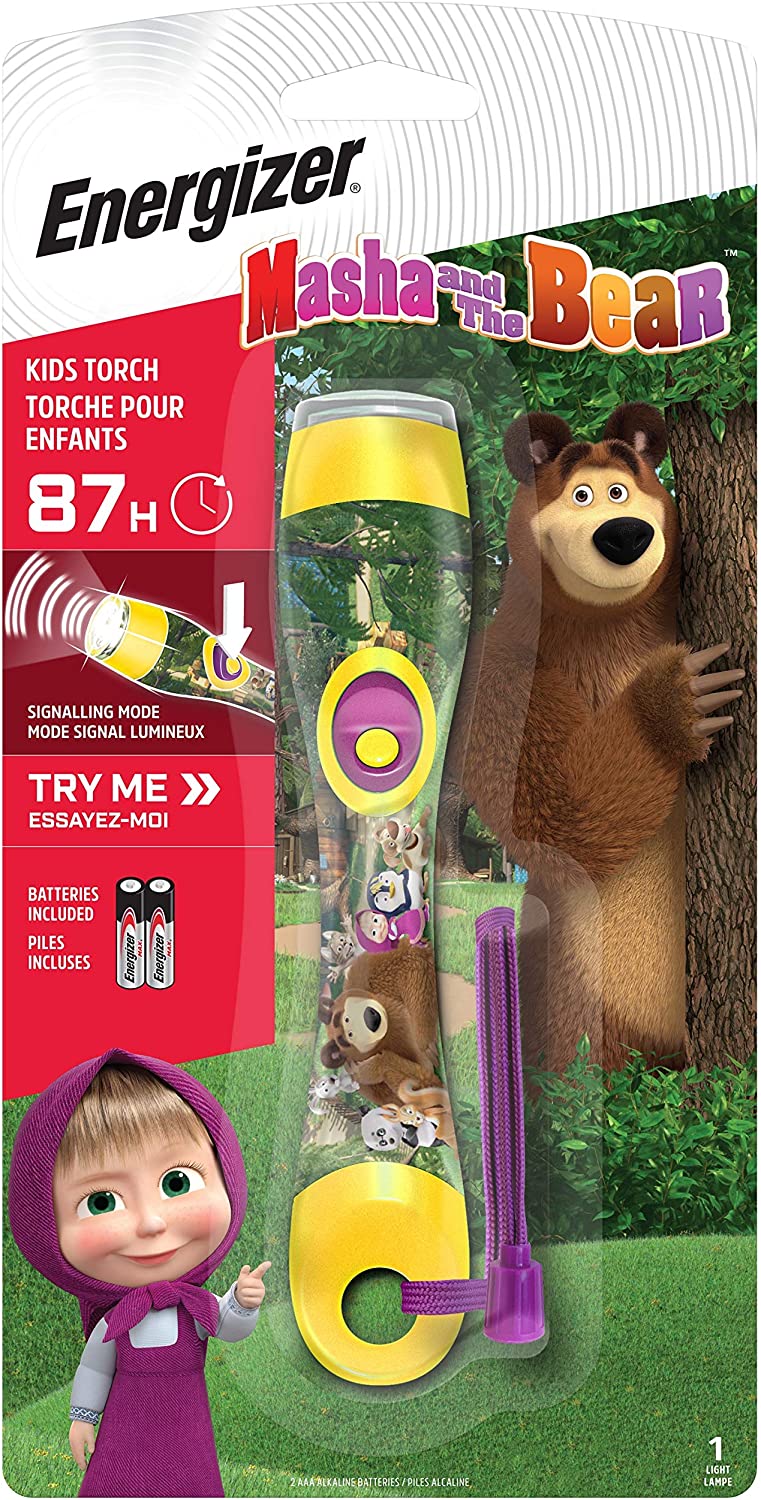 Energizer Masha & The Bear Kids Handheld Light including 2x AAA