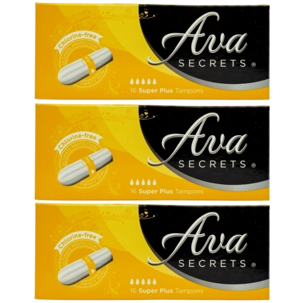 Ava Secrets – Tampons Super Plus (16’s) – Bulk Pack of 3