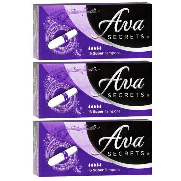 Ava Secrets – Tampons Super (16’s) – Bulk Pack of 3