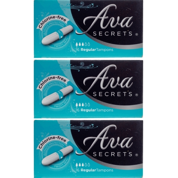 Ava Secrets – Tampons Regular (16’s) – Bulk Pack of 3
