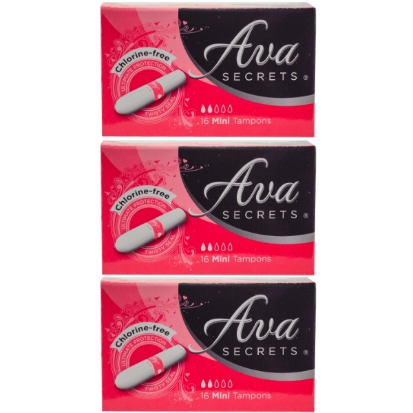 Ava Secrets – Tampons Mini (16’s) – Bulk Pack of 3