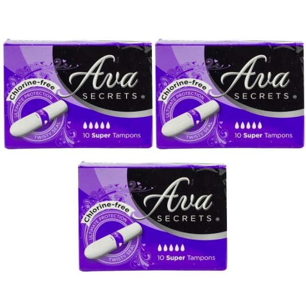 Ava Secrets – Tampons Super (10’s) – Bulk Pack of 3