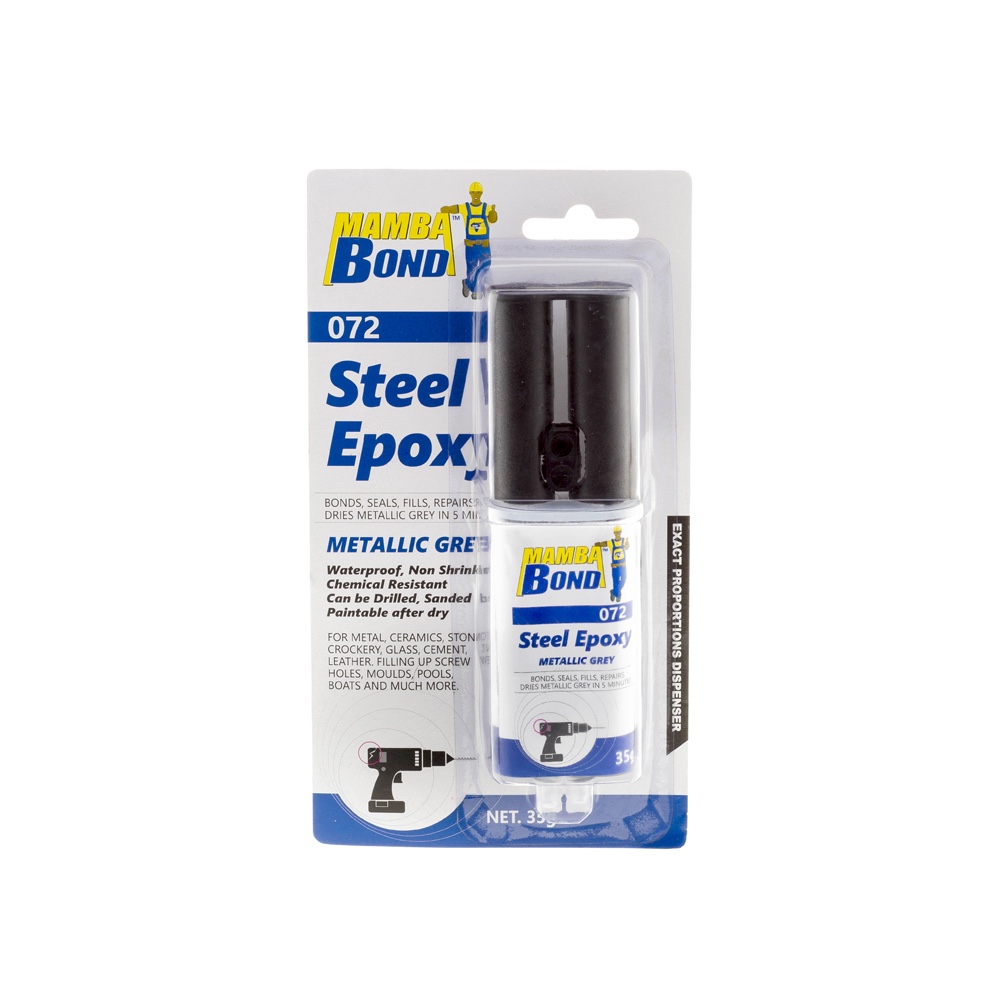 Black Mamba Epoxy Dual Syringe Steel 35g Metallic Grey