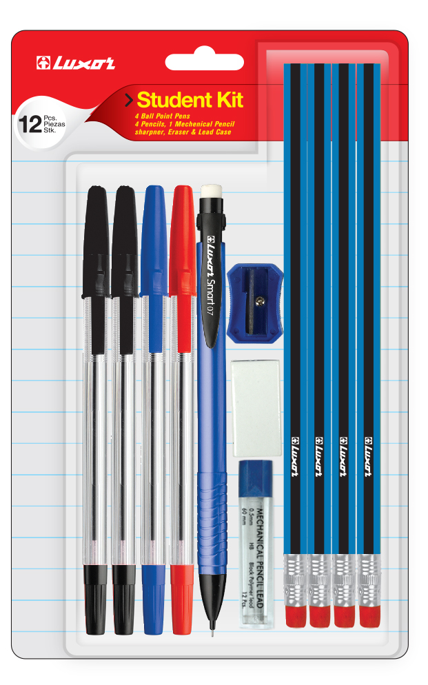 Luxor Student Kit, All-In-One Writing Pack 12Pcs. (1352/BC)