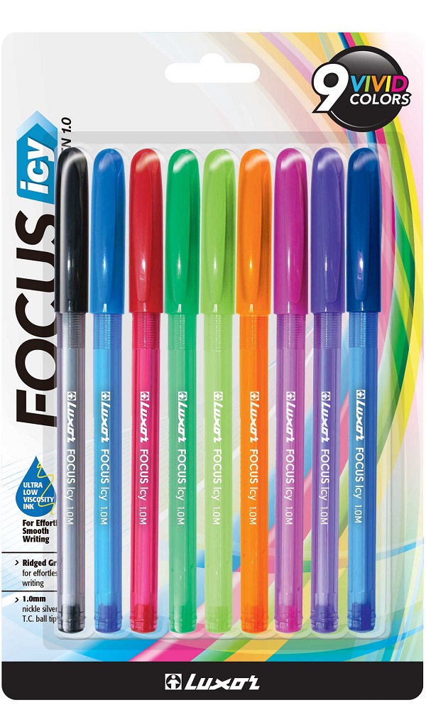 Luxor Focus Icy Ball Point Pen Set  9Pcs. (1760/9BC)