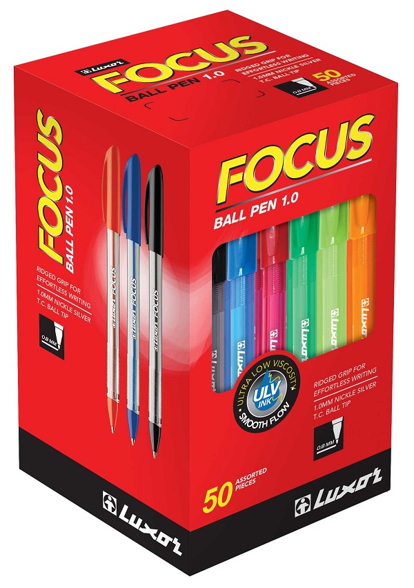 Luxor Focus Icy Ball Pen 1.0mm Blue (Box 50`s)