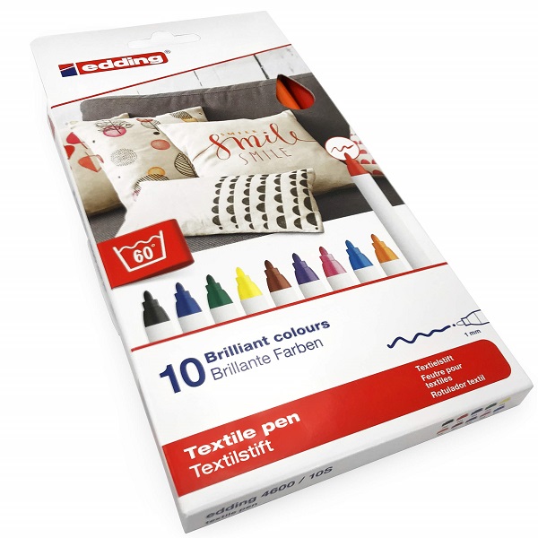 Edding T-Shirt Pen Box 10 Assorted Colours.