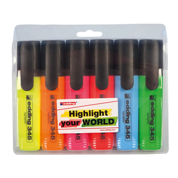 Edding 345 Highlighter Wallter 6Pcs.