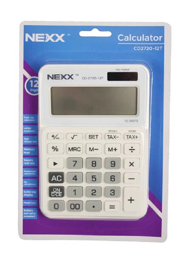 Nexx CD2720 White 12 Digit Desktop Calculator.