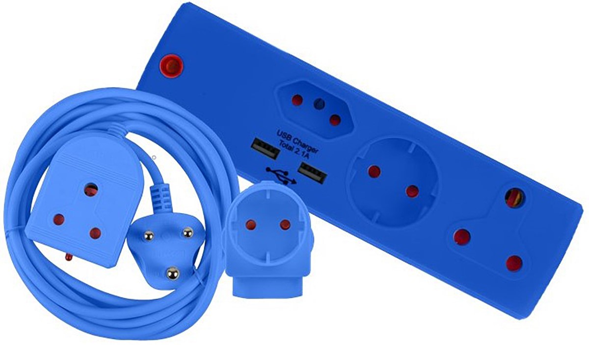 Electricmate – Schuko & Euromate / Colour Combo Pack – (Blue)