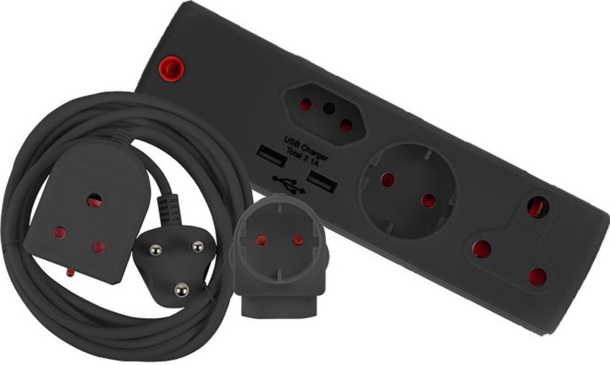 Electricmate – Schuko & Euromate Adaptor / Colour Combo Pack – Black