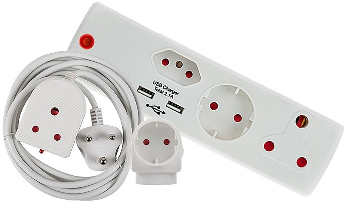 Electricmate – Schuko & Euromate Adaptor / Colour Combo Pack – (White)