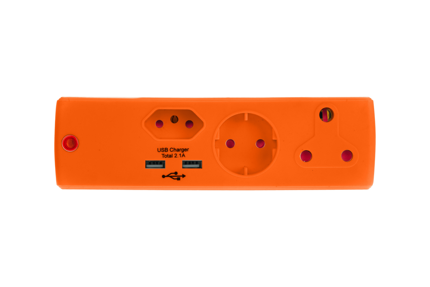 Electricmate 1 x 16 + 1 x 5 Amp + 1 x Shucko + 2.1 Amp USB Adaptor Loose Orange