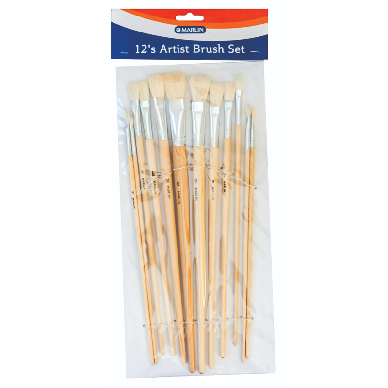 Marlin Artist Brush Set 12’s – Sizes 1 to 12