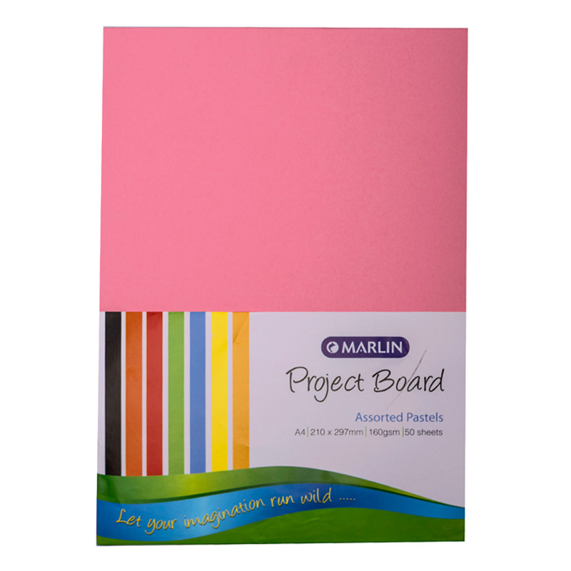 Marlin Project Boards A4 160gsm 50’s Bright assorted