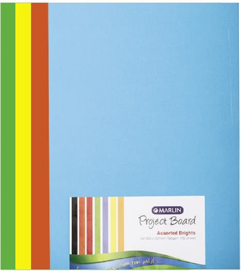 Marlin Project Boards A3 160gsm 100’s Bright assorted