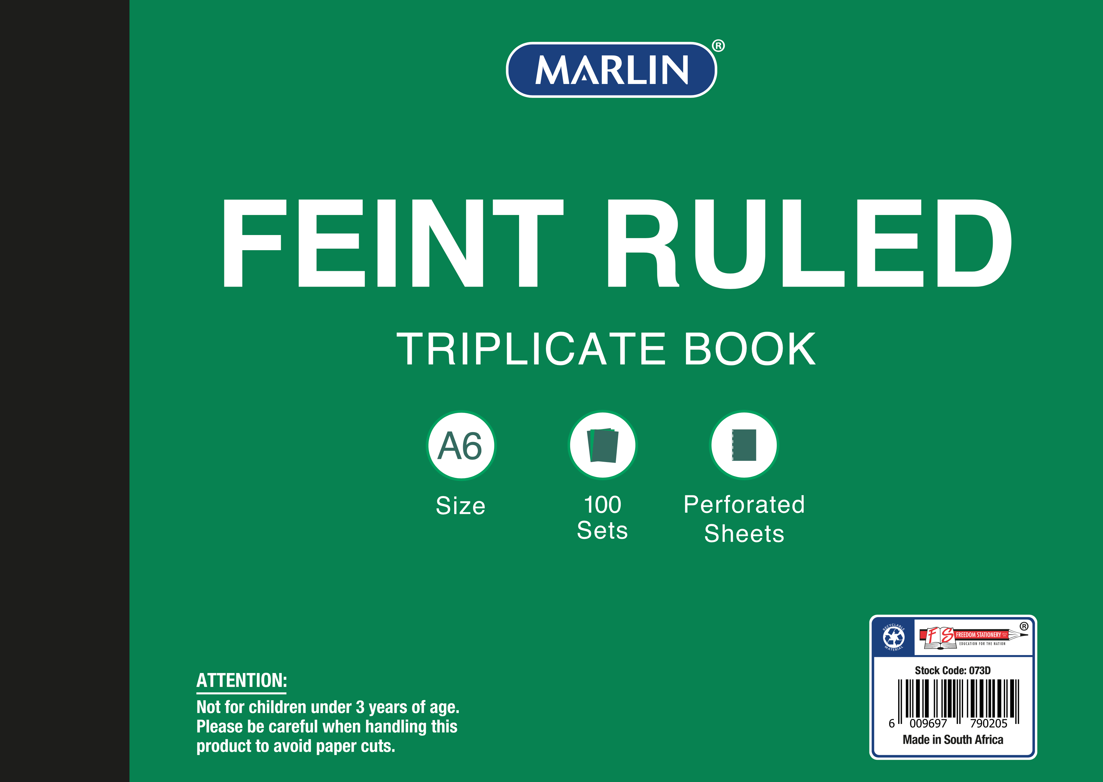 MARLIN TRIPLICATE A6 BK  FEINT
