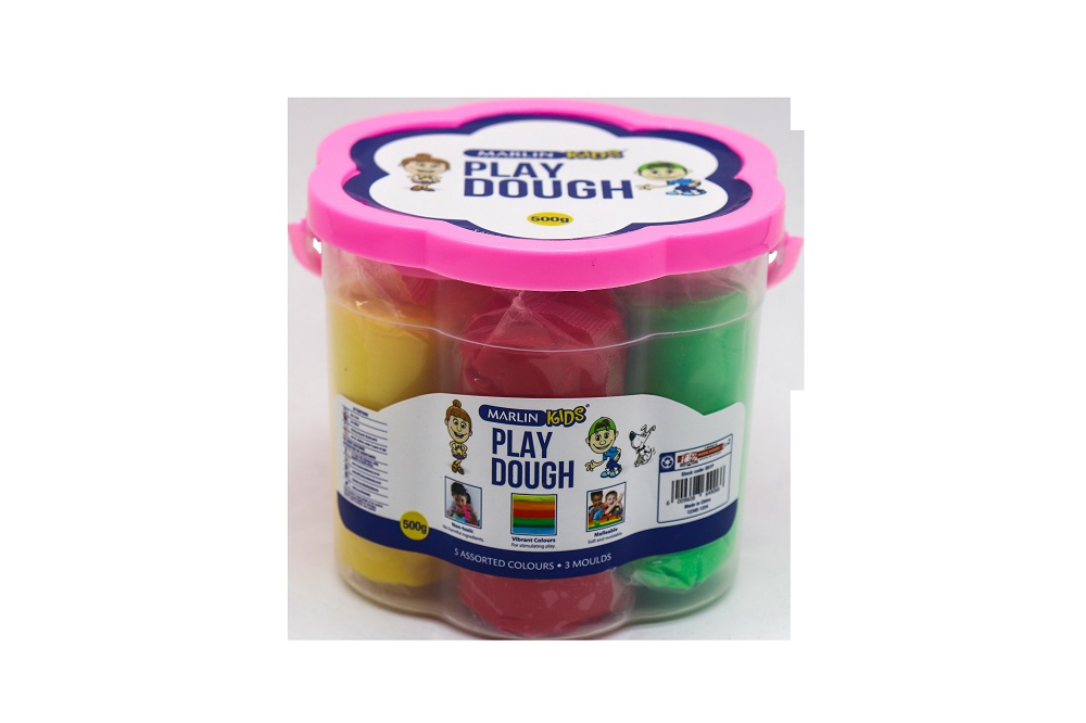 Marlin play dough 500g bucket 5 colour + 3 moulds