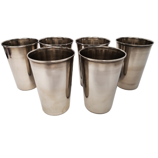 Tumbler – Household Accessories – Stainless Steel – White – 375 ml – 6 Pack