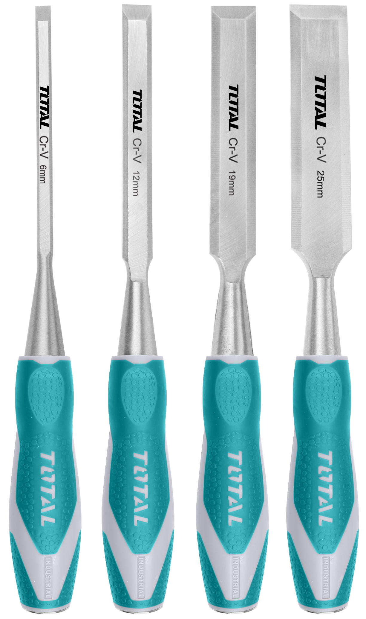 Total Tools 4 Piece Industrial Wood Chisel Set
