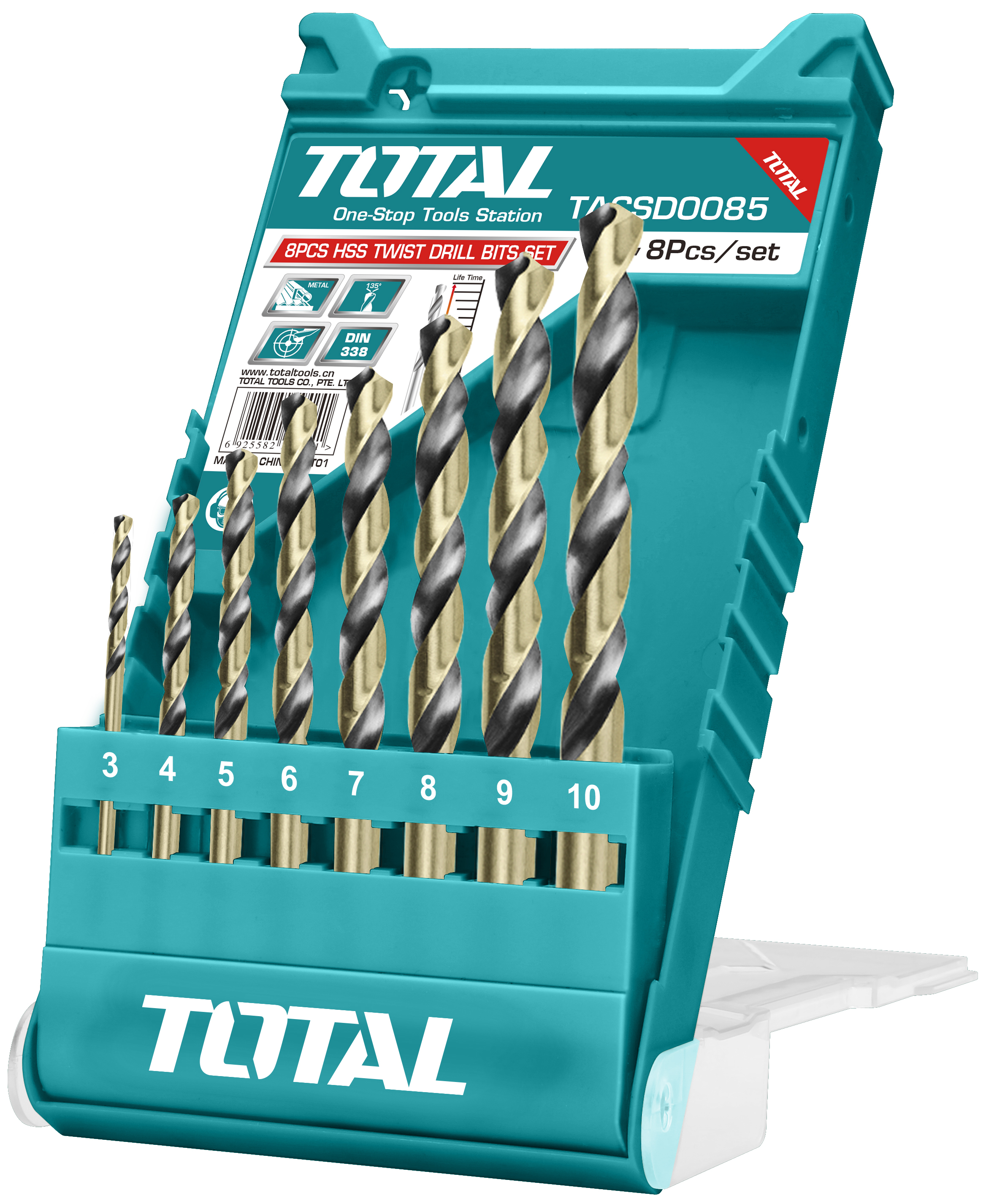 Total Tools HSS Twist Drill Bits Set 8Pcs (2 Sets)