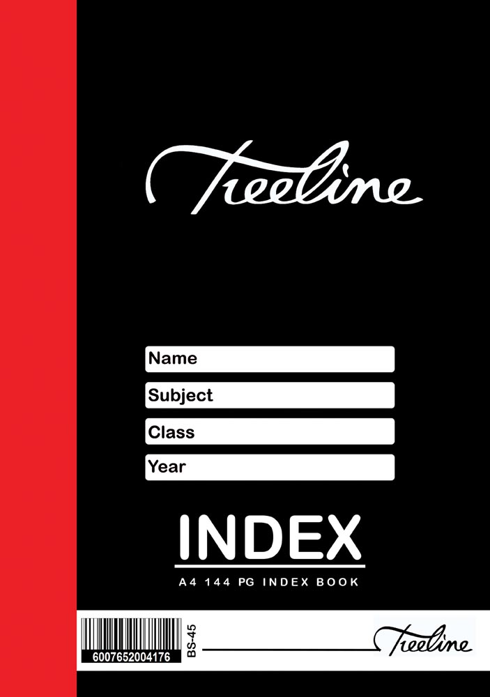 Treeline A4 144 pg Index Book Quarter Bound Cut Flush – Pack of 5