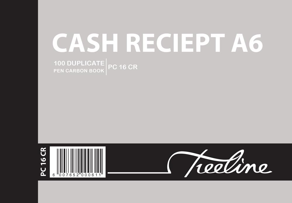 Treeline A6L – Duplicate Pen Carbon Book  –  Cash Receipt – Pack of 10