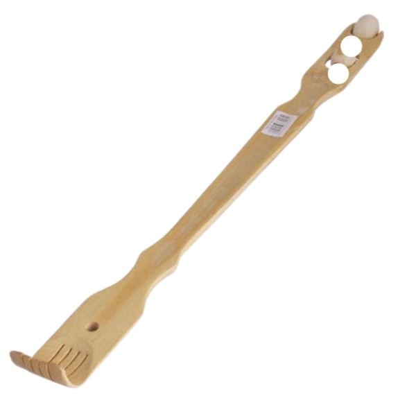 Bamboo Back Scratcher – With Massage Wheel