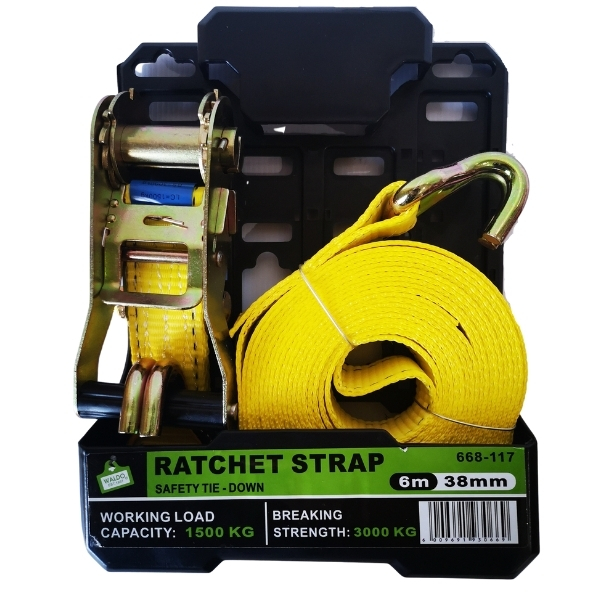 Waldo – Ratchet Strap  / Safety Tie-Down System – 6m (Yellow)