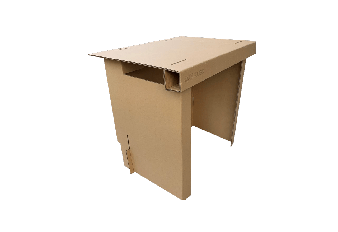QuickDesk Cardboard Desk Workstation – Small (600x600x550mm)