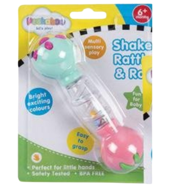 SourceDirect – Baby Rattle Shaker – Pink/Green (6 Months +)