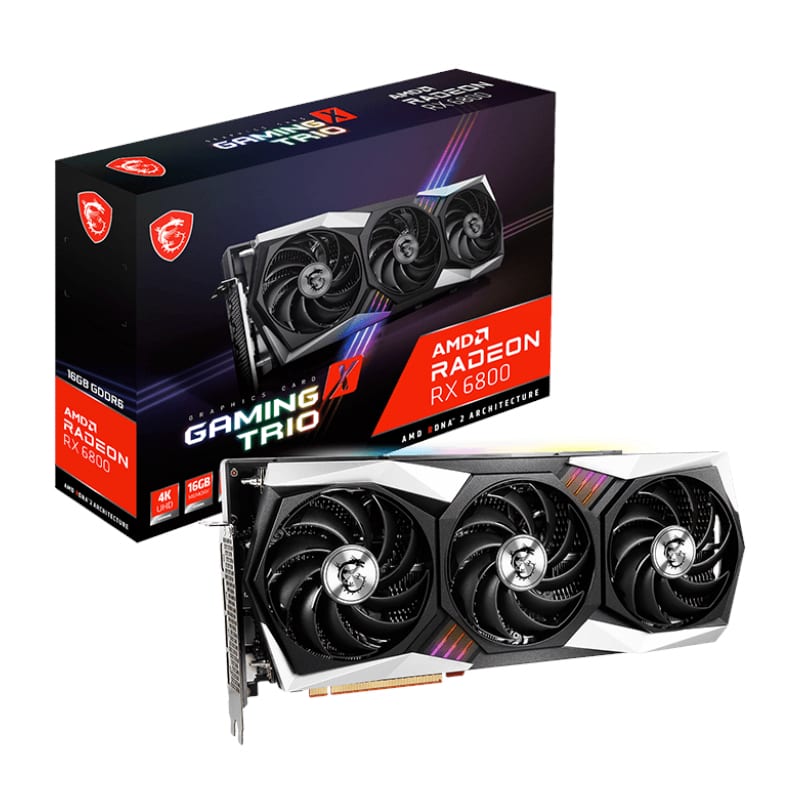 MSI Radeon RX 6800 Gaming X Trio 16GB 256-Bit GPU Graphics Card