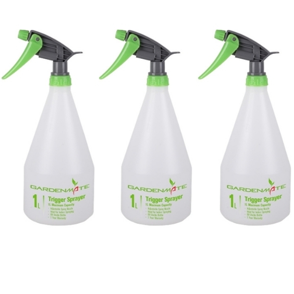 MTS – Trigger Sprayer / Handheld Spray Bottle – 1Litre (Pack of 3)