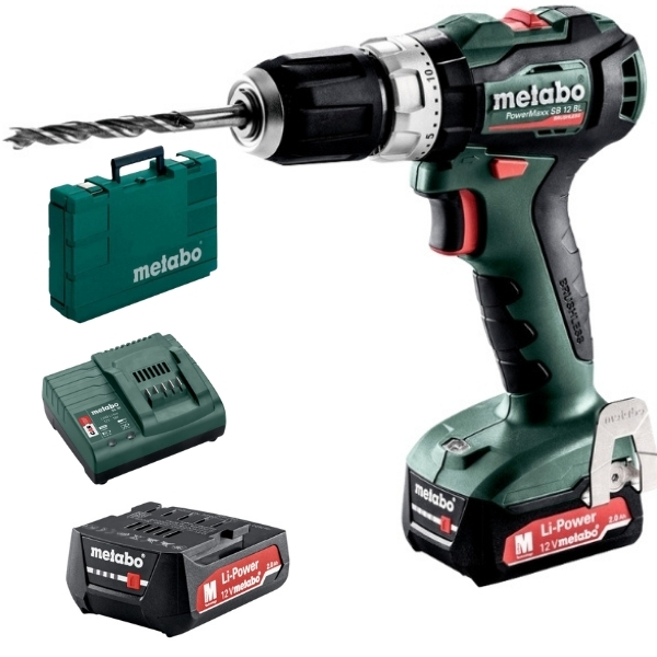 Metabo – Cordless Hammer Drill Set – Powermaxx SB 12 BL (601077500)